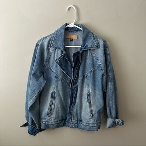 Blank NYC Blue Denim Jacket - Moto Style